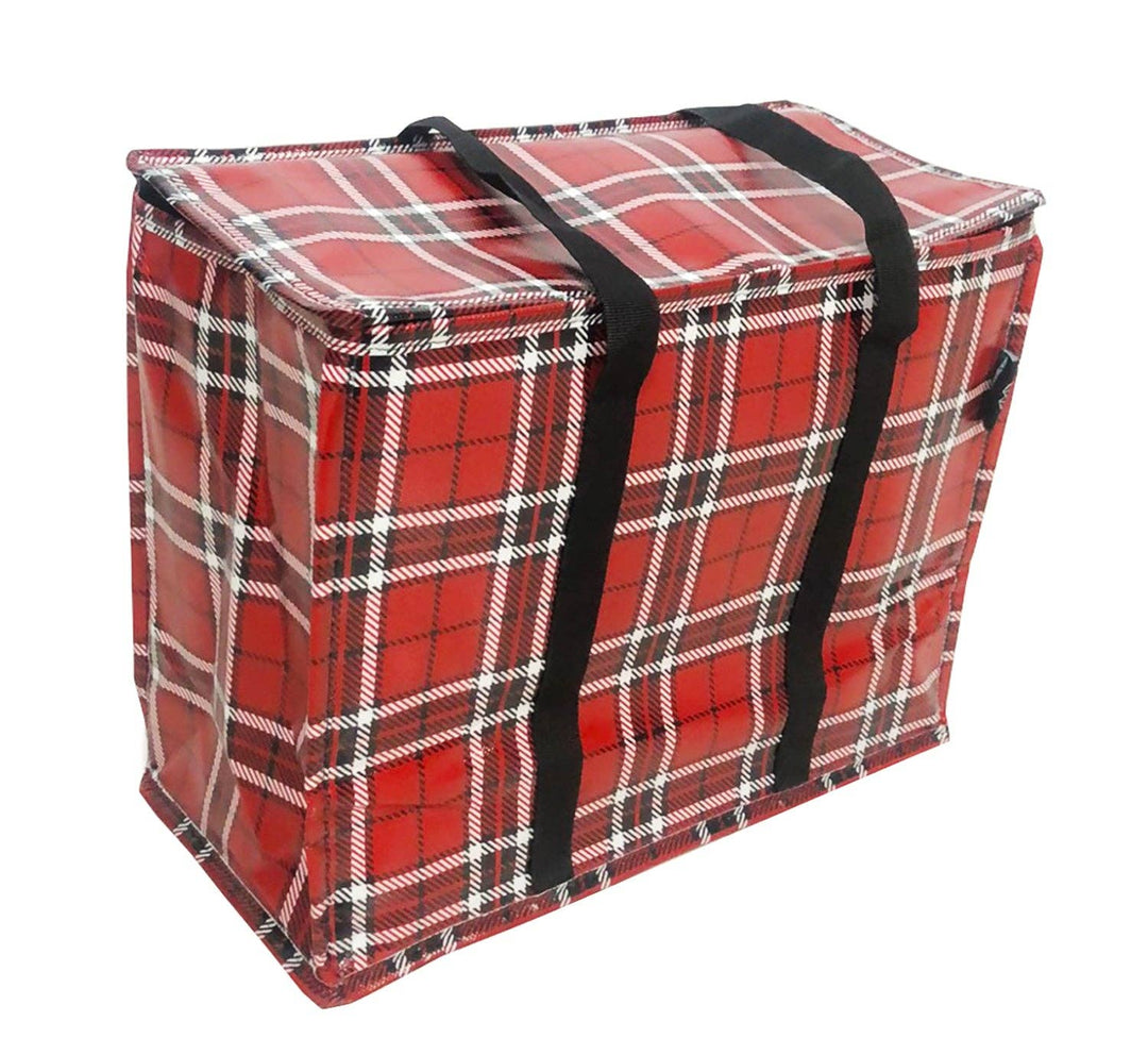 Red Plaid Happy Shopper Tote