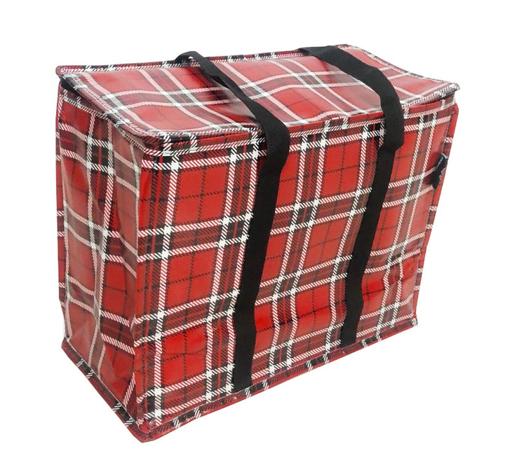 Red Plaid Happy Shopper Tote