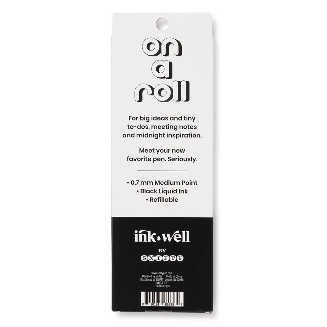 On A Roll Pen - White/Black