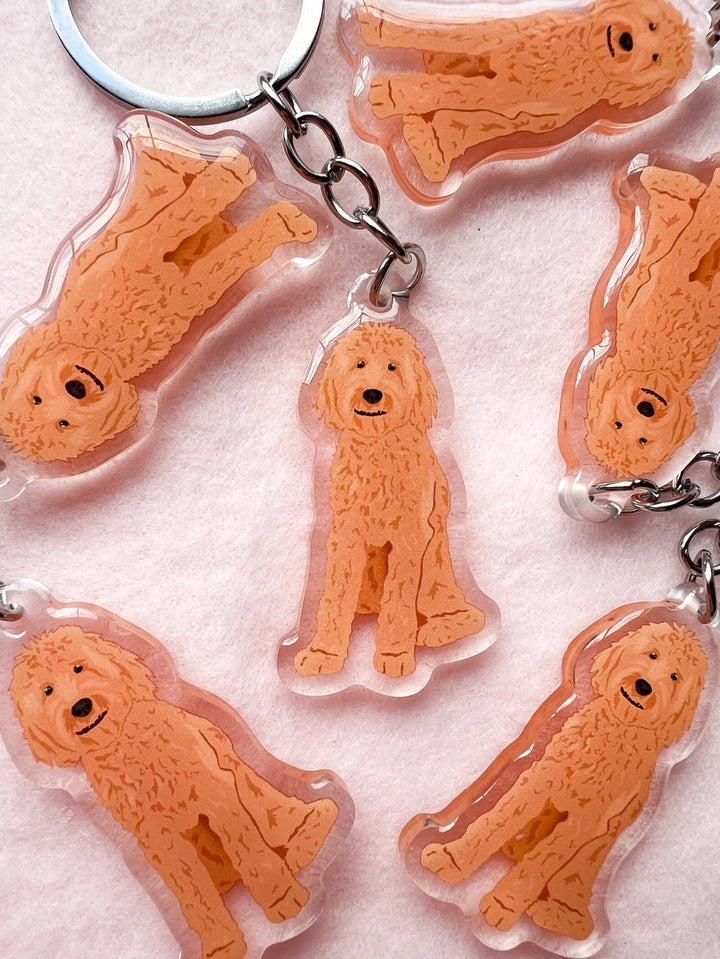 Blonde Goldendoodle Keychain