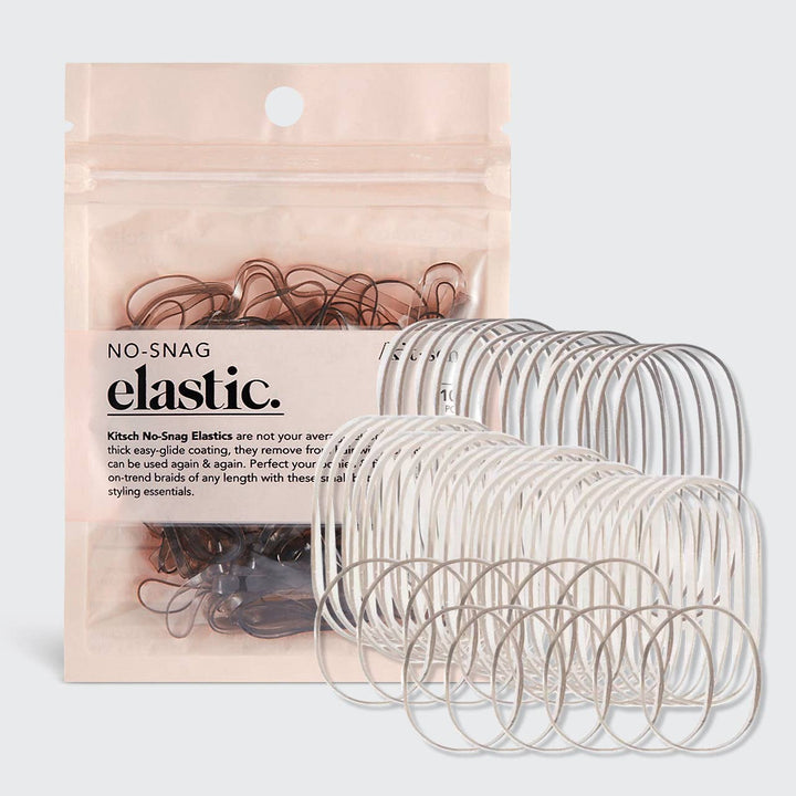 No-Snag Hair Elastic 100pc - Brown