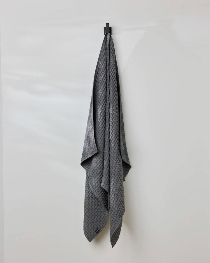 Charcoal Waffle Bath Towel by Geometry