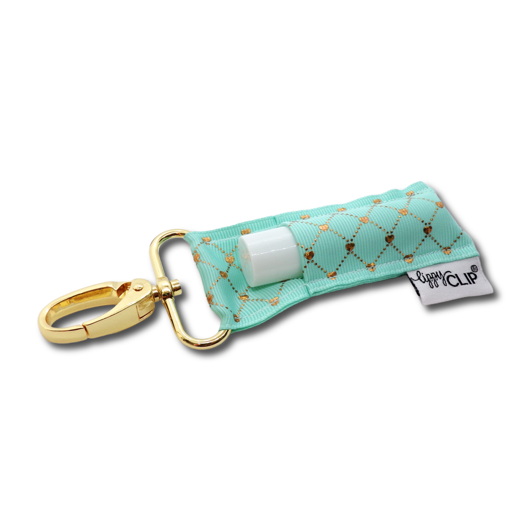 Gold Lattice on Aqua LippyClip® (PREORDER: Ships in 2-3 Weeks)