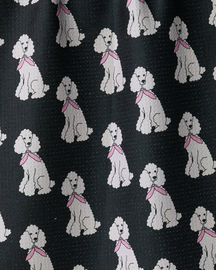 Poodle Parade Tea Towel - White by Geometry