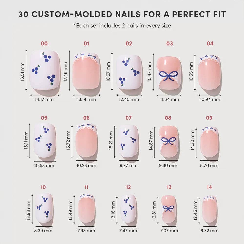 Press-On Glamnetic Nails - Blue A Kiss