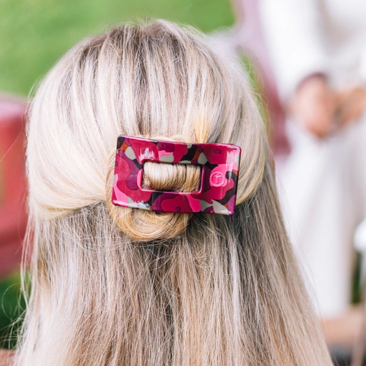 Small Teleties Flat Rectangle Clip - Garden Glam