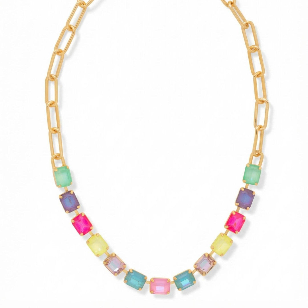 Octavia Paperclip Tennis Necklace - Vibrant by Sorrelli
