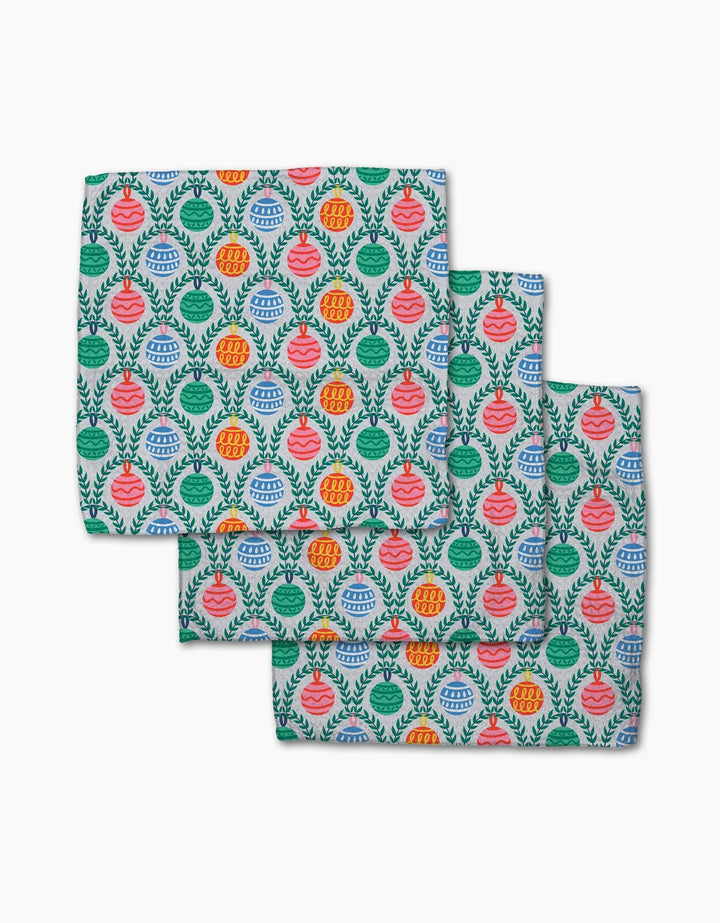 Christmas Ornaments Dishcloth Set By Geometry