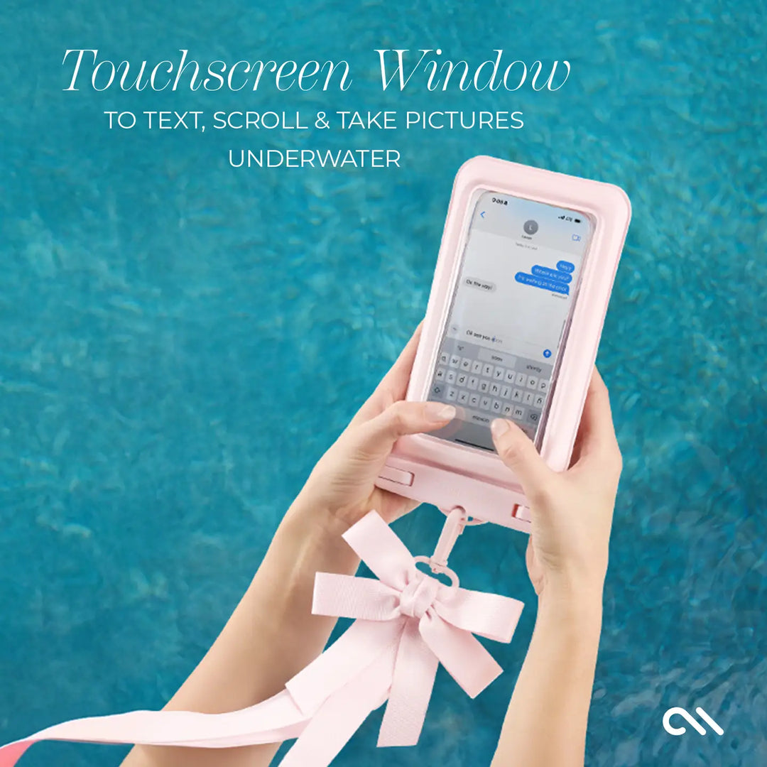PREORDER: Waterproof Floating Bow Phone Pouch - Ballet Pink by Case-Mate (Ships in 2-3 Weeks)