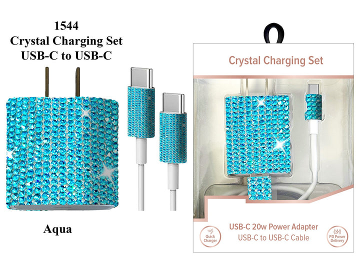 USB-C To USB-C Crystal Charging Set by Tech Trendz (Ships in 2-3 Weeks)