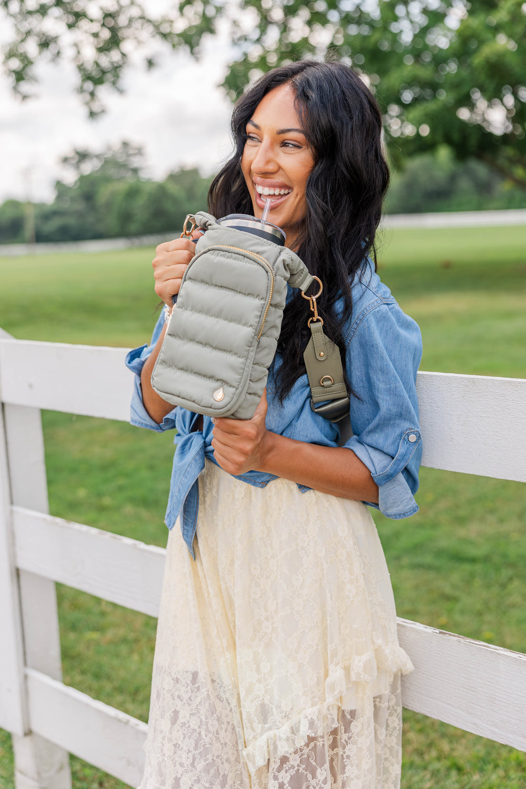 JUNE MARKET: HydroBag® HANDLE® - Sage Green with Sage and Tan Strap by Wanderfull (Ships in 2-3 Weeks)
