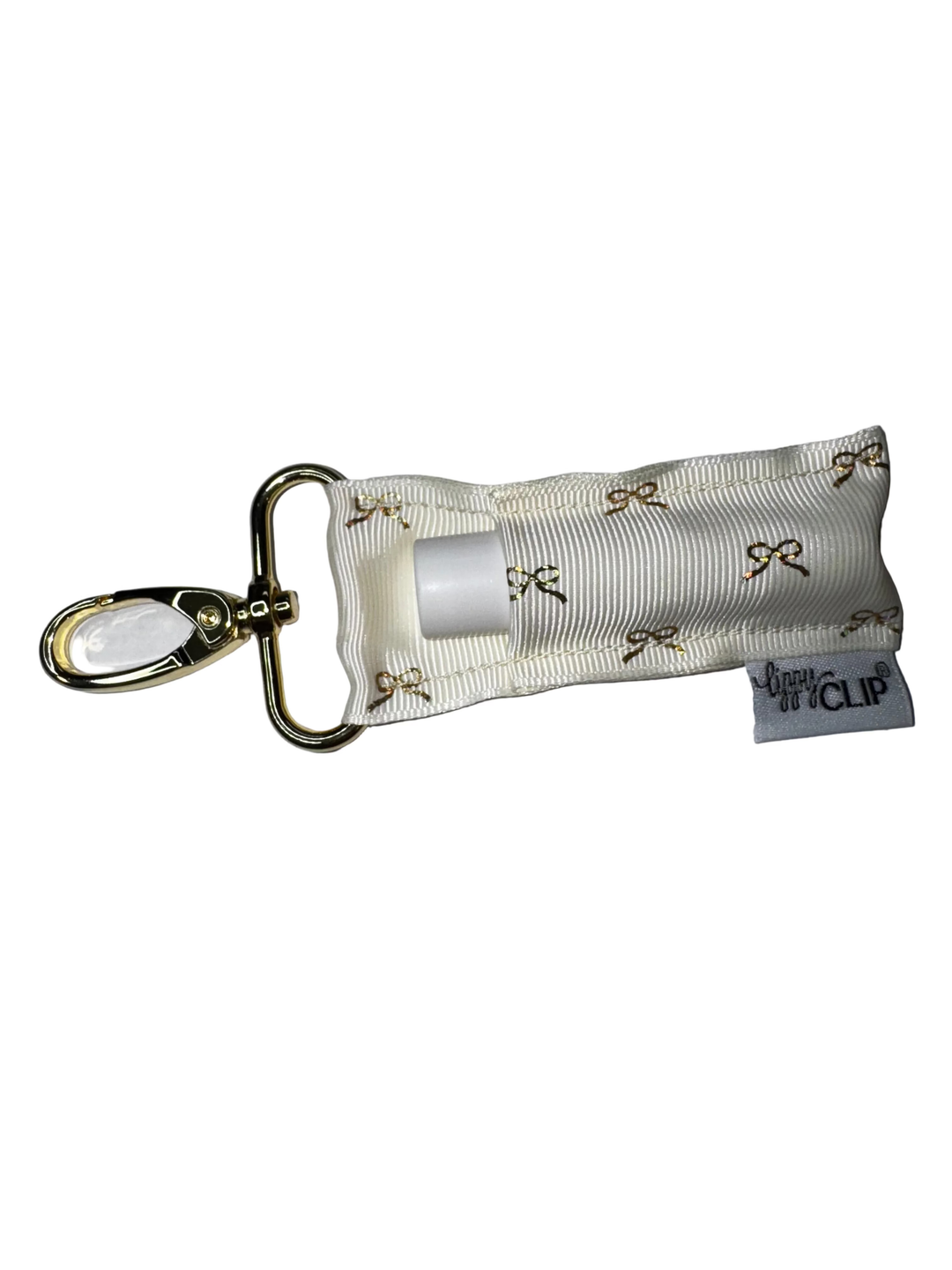 Gold Bows on Ivory LippyClip® Lip Balm Holder (PREORDER: Ships in 2-3 Weeks)