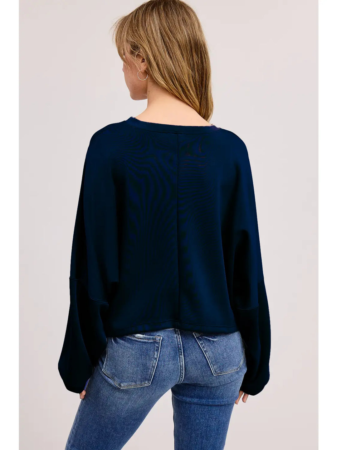 Oversized Loungey Scuba Top - Navy by Charlotte Avery