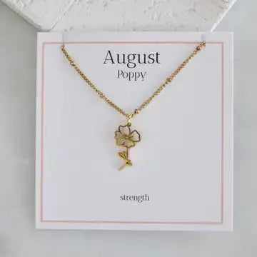 Birth Flower Necklace - Waterproof
