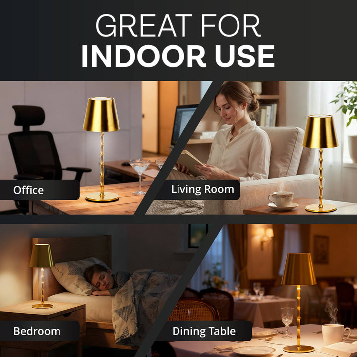 Gold Rechargeable Touch Control LED Lamp