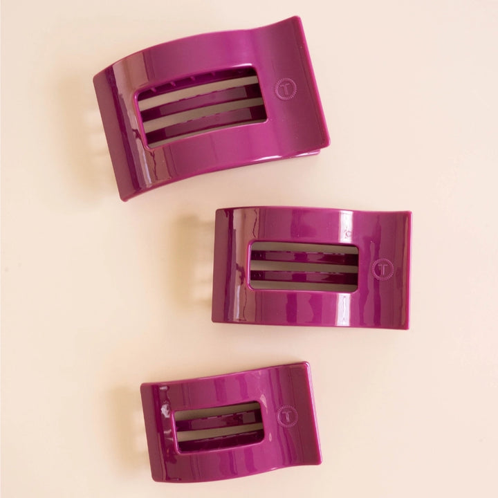Small Teleties Flat Rectangle Clip - Mulberry