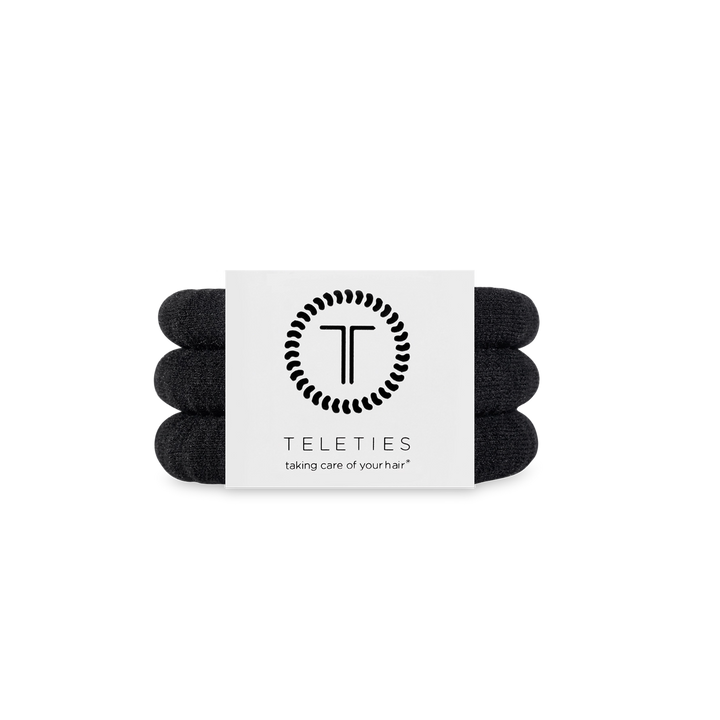 Teleties Nylon Hair Ties - Small Band Pack of 3 - Jet Black