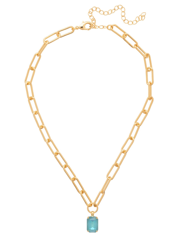 Emerald-Cut Crystal Paperclip Pendant Necklace by Sorrelli