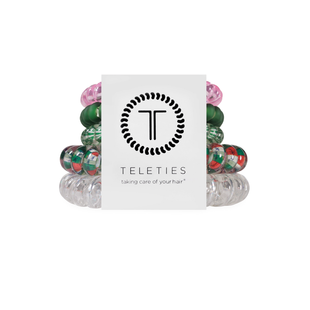Teleties Hair Tie - Large and Small Band Pack of 5 - No Peeking Allowed (Ships in 1-2 Weeks)
