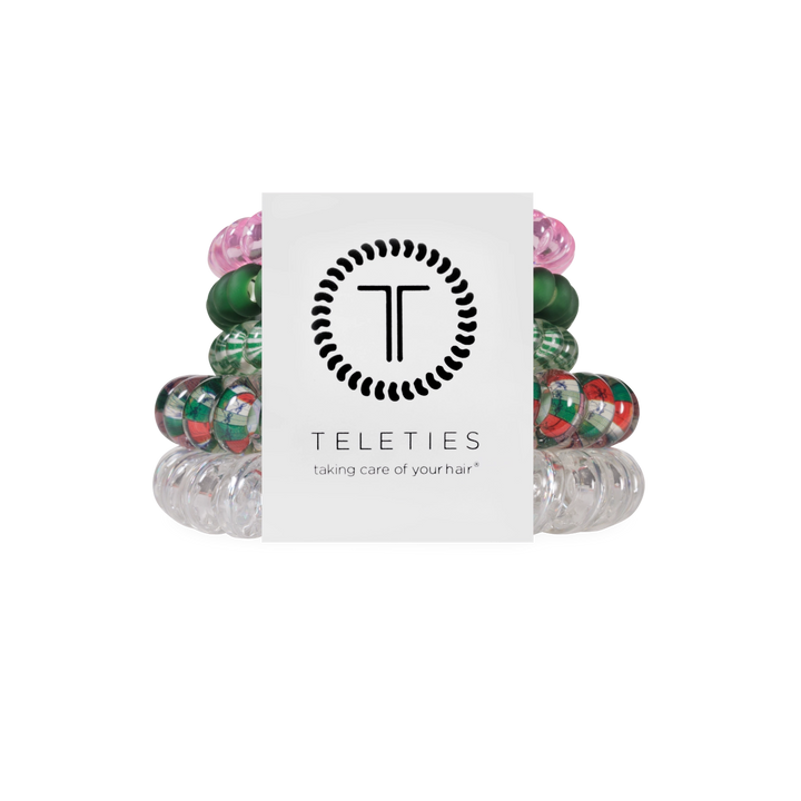 Teleties Hair Tie - Large and Small Band Pack of 5 - No Peeking Allowed (Ships in 1-2 Weeks)