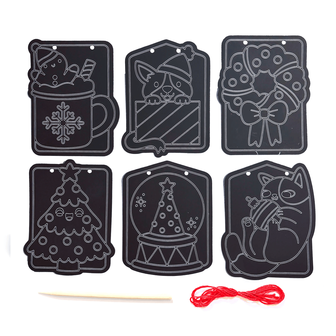 Mini Scratch & Scribble Window Banner Kit - Festive Friends