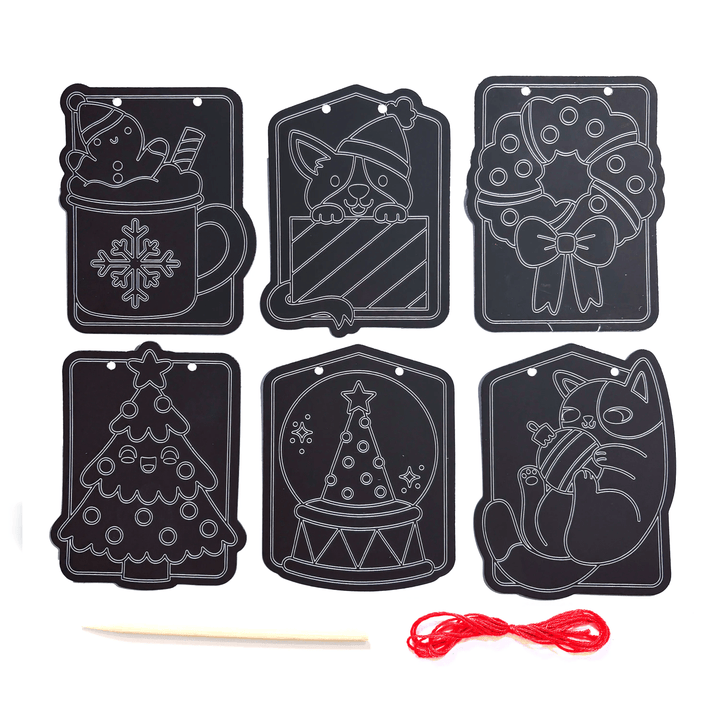 Mini Scratch & Scribble Window Banner Kit - Festive Friends