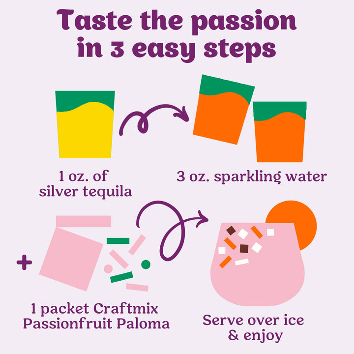 Craftmix Passionfruit Paloma Cocktail Mixer 12 Pack