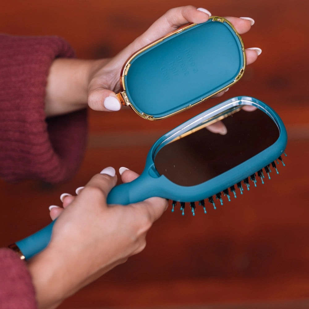 Teal With It Boar Bristle Hair Brush by Teleties
