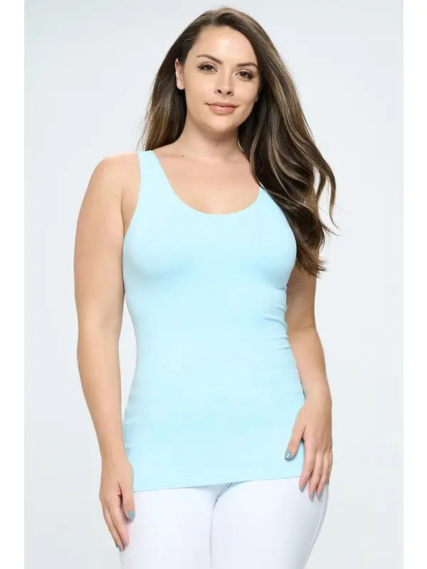 Reversible Basic Seamless Tank - Baby Blue by Yelete