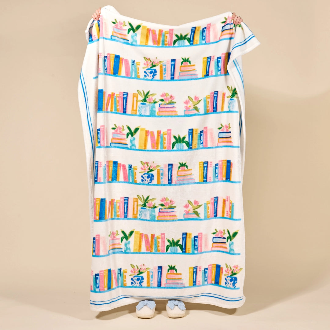 Snuggle Up Plush Blanket - Book Shelfie by The Darling Effect