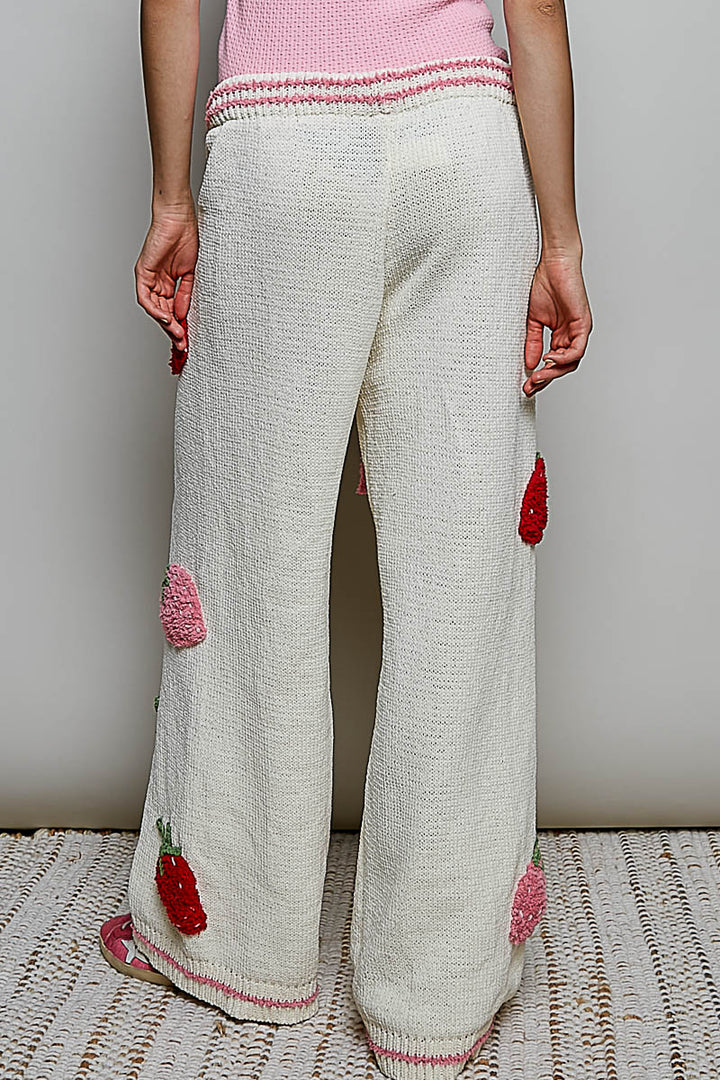 Strawberry Stripe Wide-Leg Pants by POL