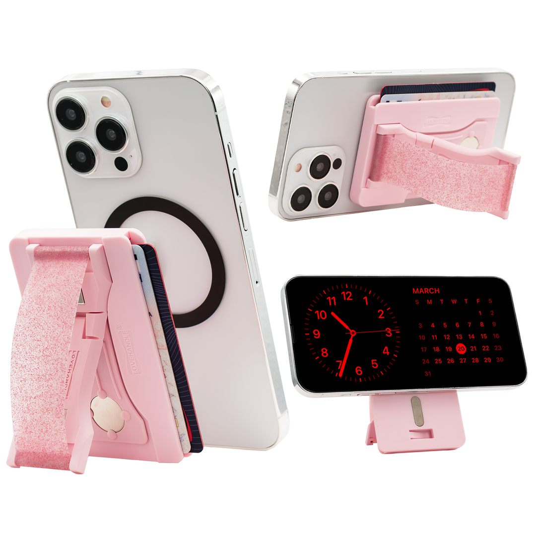 LoveHandle PRO Wallet for MagSafe - Pink Diamond Glitter