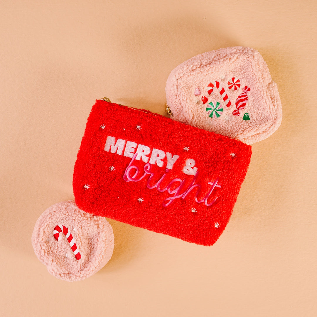 Rectangle Teddy Pouch - 'Merry & Bright' by the Darling Effect