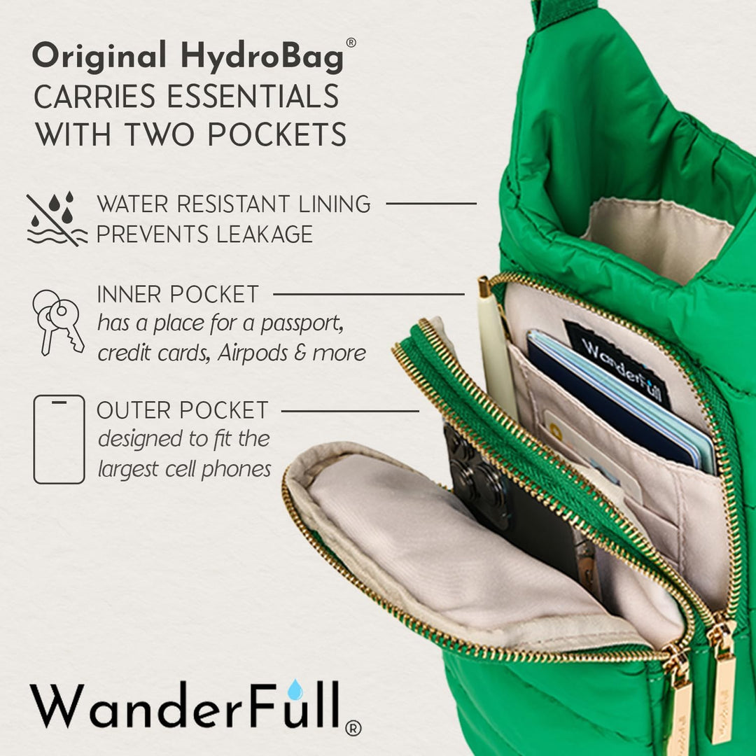 JUNE MARKET: Kelly Green HydroBag® with Golf Embroidery by Wanderfull (Ships in 2-3 Weeks)