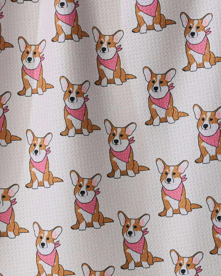 Corgi Pals Tea Towel - Pink by Geometry