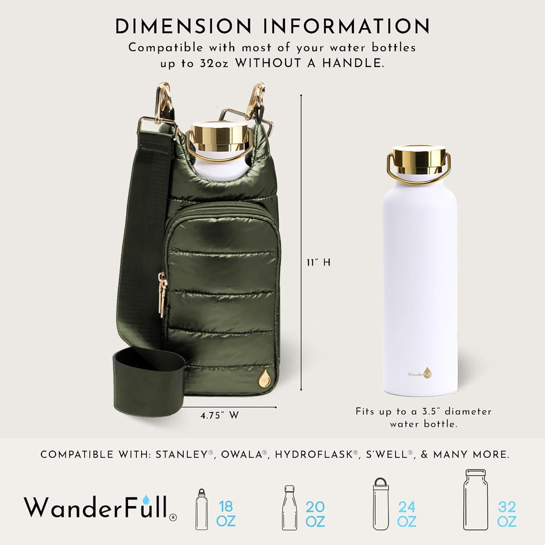 JUNE MARKET: Army Green Shiny HydroBag® with Army Green Solid Strap by Wanderfull (Ships in 2-3 Weeks)
