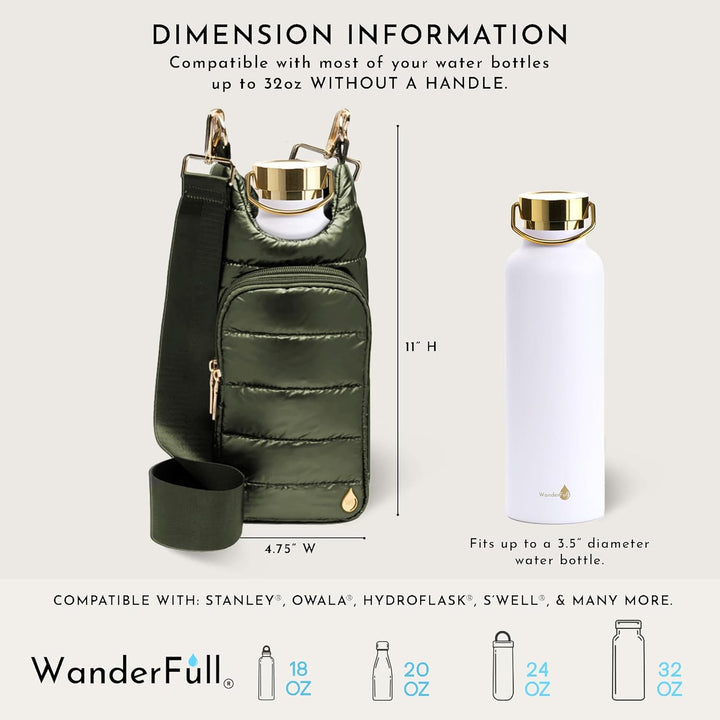JUNE MARKET: Army Green Shiny HydroBag® with Army Green Solid Strap by Wanderfull (Ships in 2-3 Weeks)