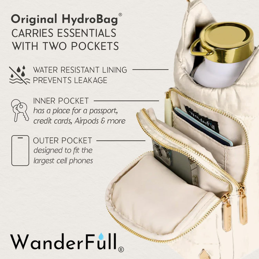 JUNE MARKET: Ivory Lacquer HydroBag® with Light Patterned Strap by Wanderfull (Ships in 2-3 Weeks)