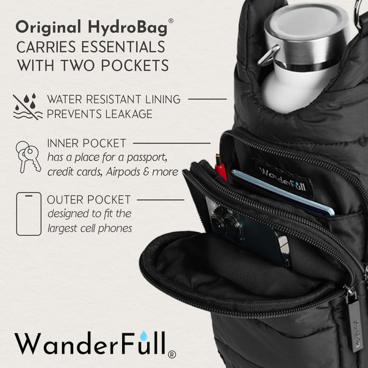 JUNE MARKET: Navy Blue Shiny HydroBag® with Matching Solid Navy Strap by Wanderfull (Ships in 2-3 Weeks)
