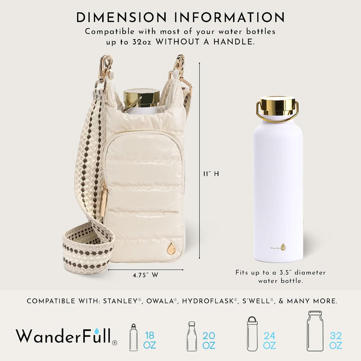 JUNE MARKET: Ivory Lacquer HydroBag® with Light Patterned Strap by Wanderfull (Ships in 2-3 Weeks)