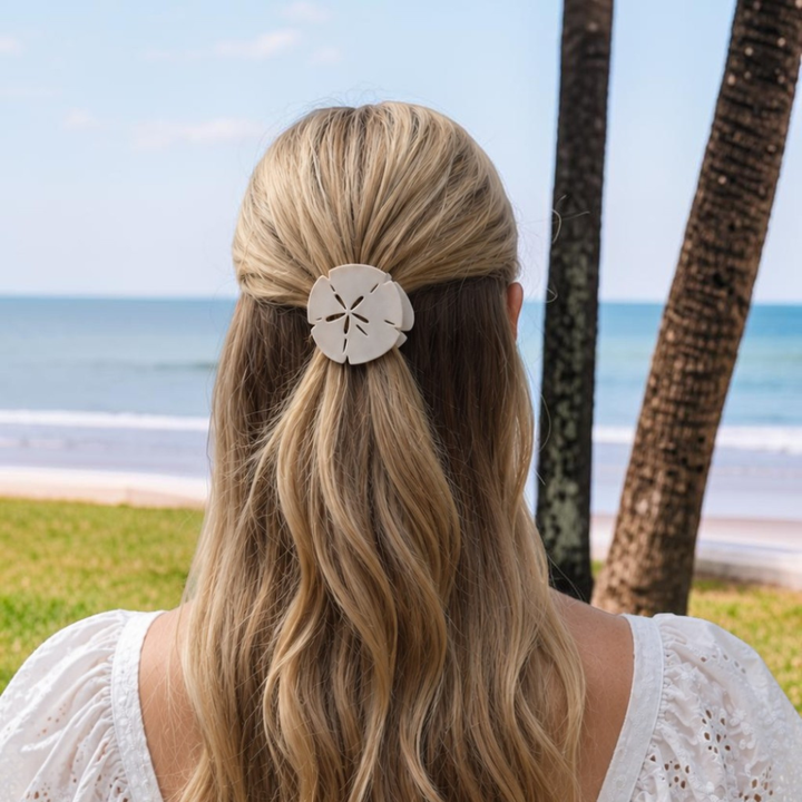 Sand Dollar Tiny Flat Shape Hair Clip by Teleties