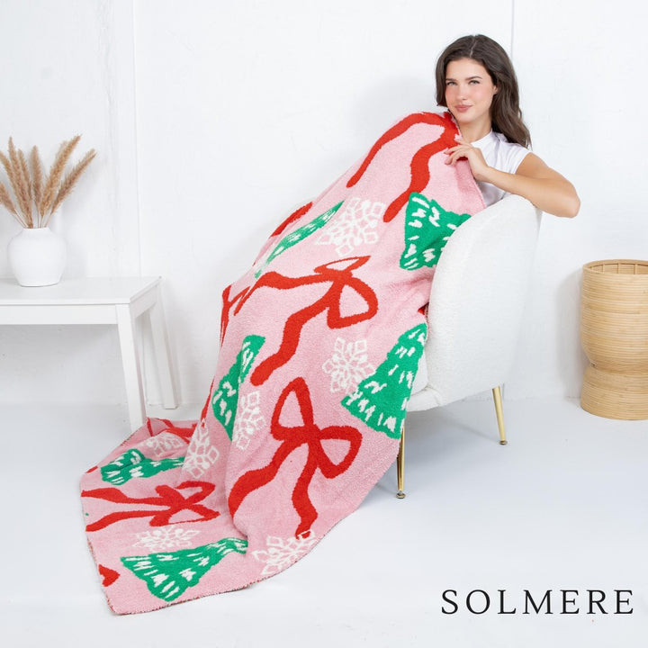 Christmas Trees & Bows Solmere Blanket by Judson & Co
