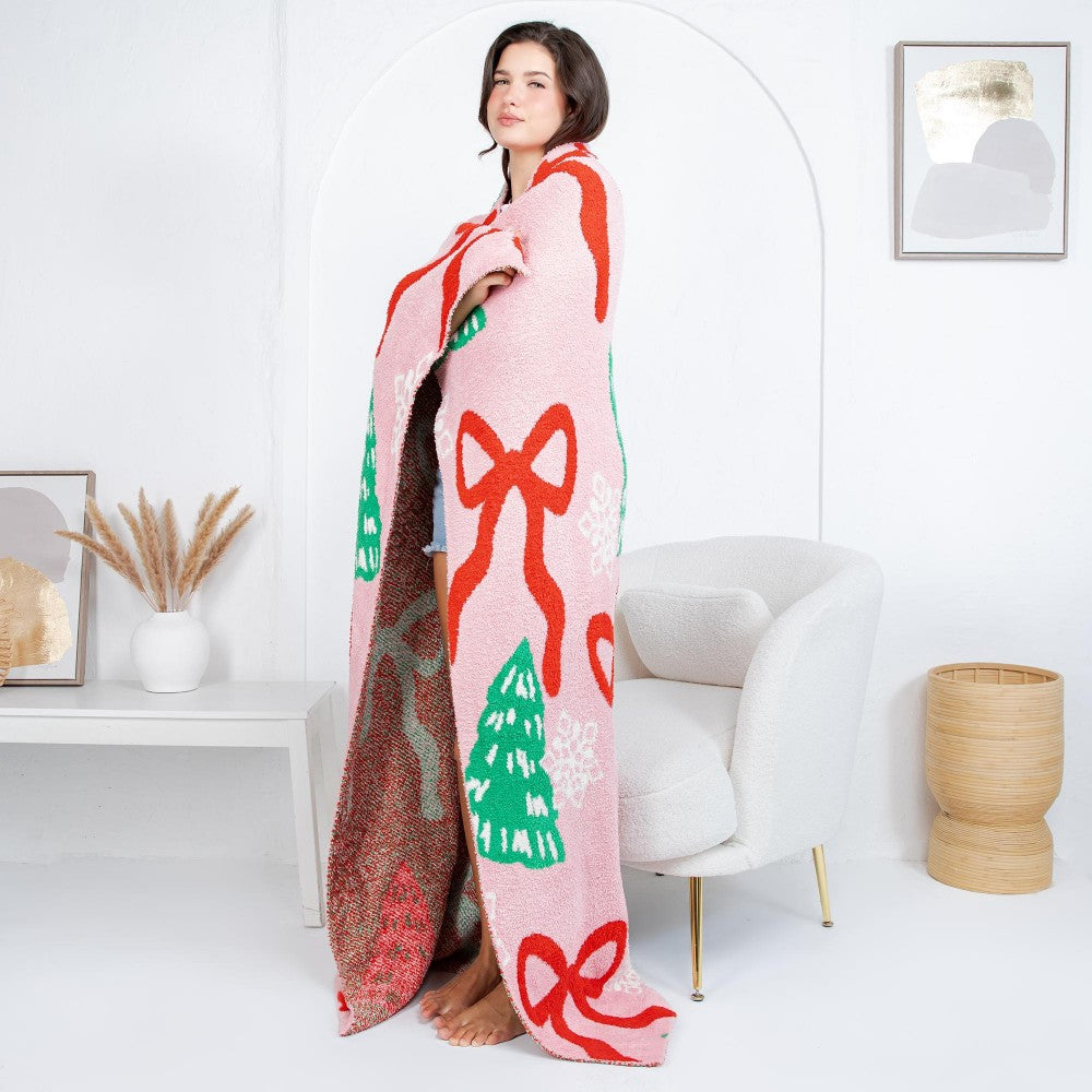 Christmas Trees & Bows Solmere Blanket by Judson & Co