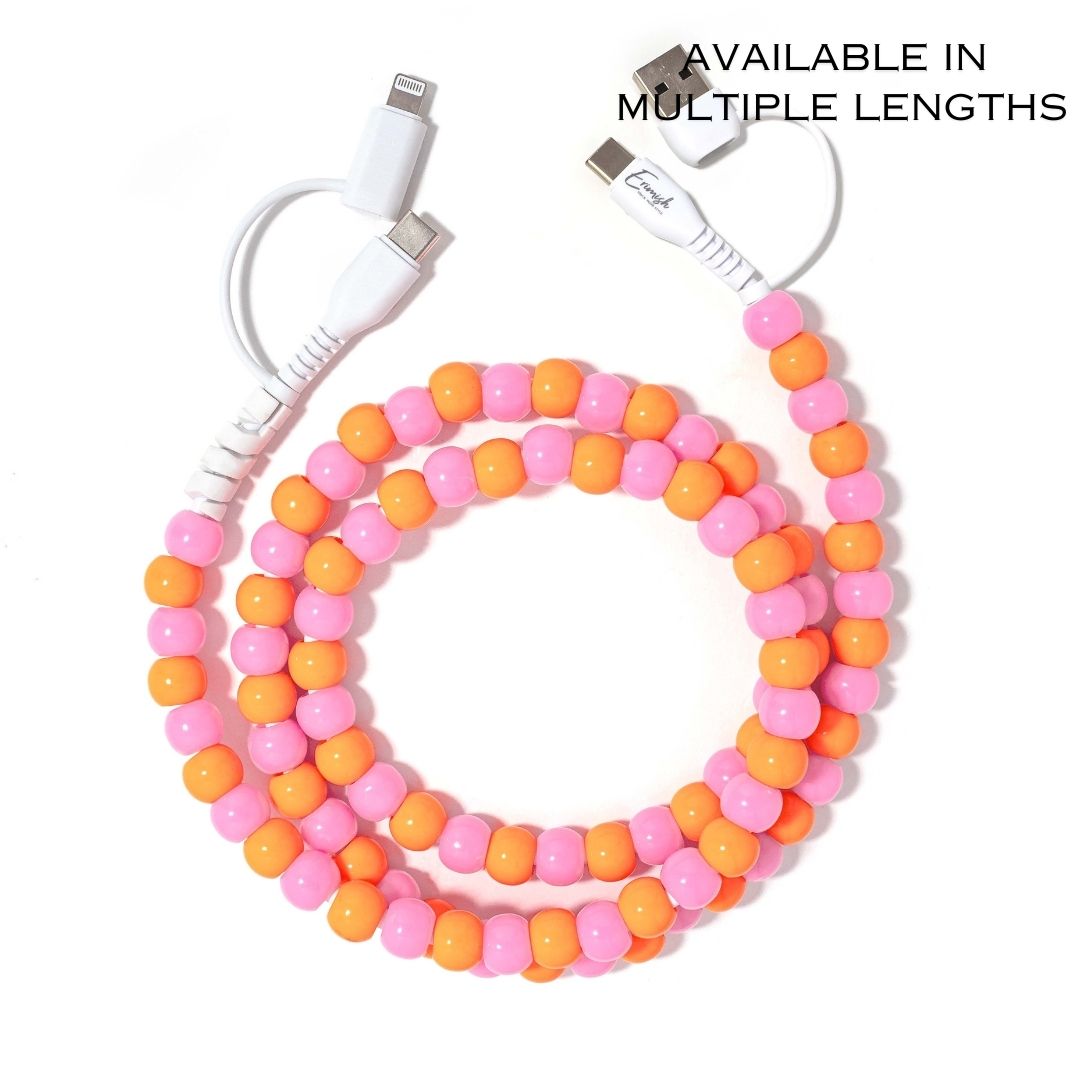 Beaded Phone Charger Sherbert by Erimish (SEPT ARRAY: Ships in 2-3 Weeks)