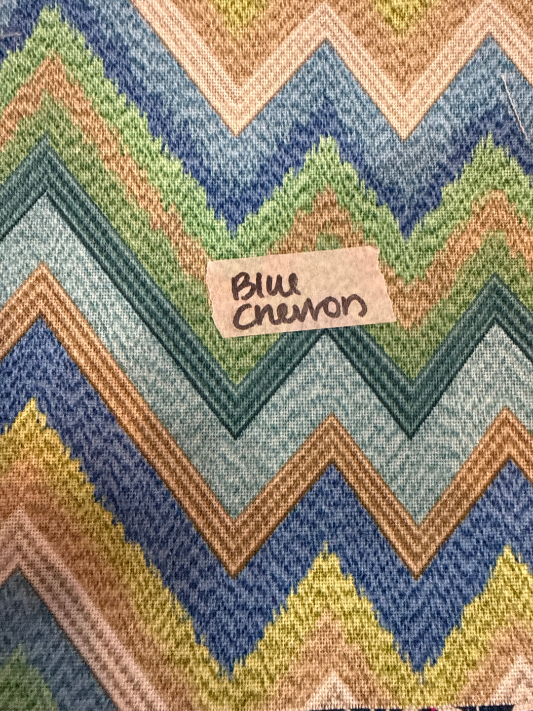 MJ TX PREPO SINGLE LADIES: Blue Chevron Mini Top Zip by Makeup Junkie (Ships in 3-4 Weeks)