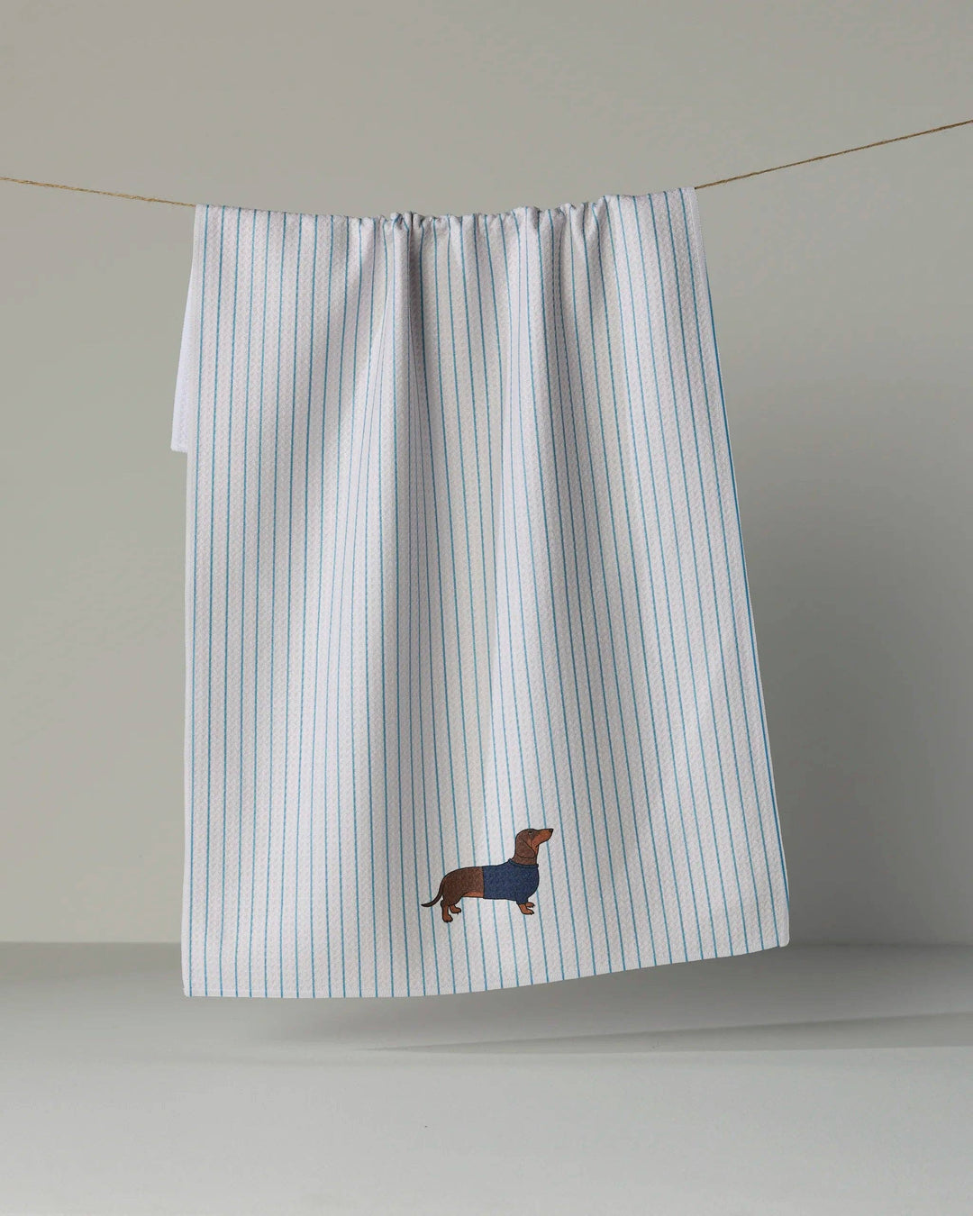 Doxie Stripe Tea Towel by Geometry