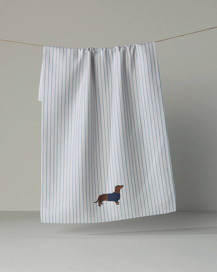 Doxie Stripe Tea Towel by Geometry