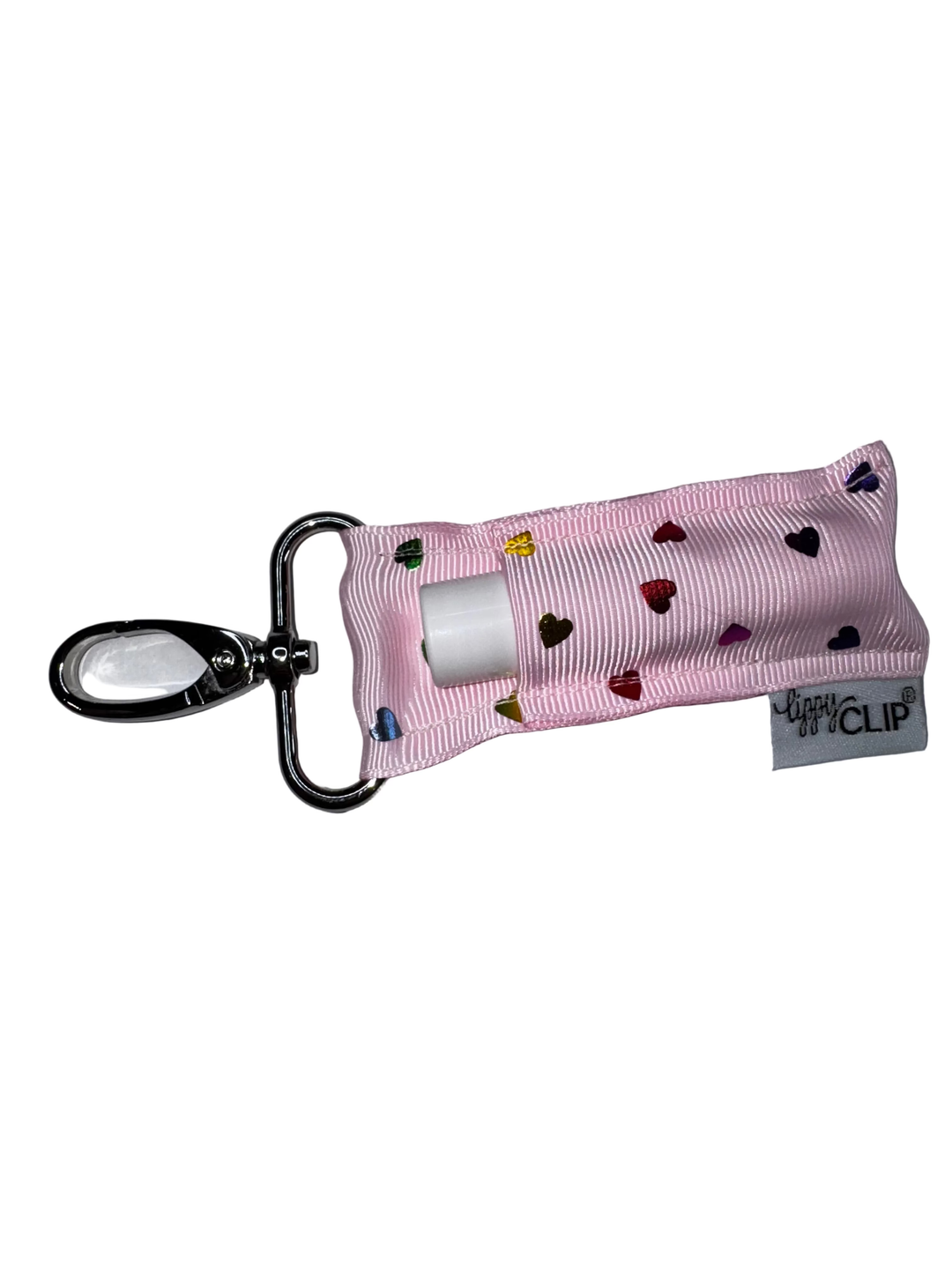 Rainbow Hearts on Pink LippyClip® (PREORDER: Ships in 2-3 Weeks)