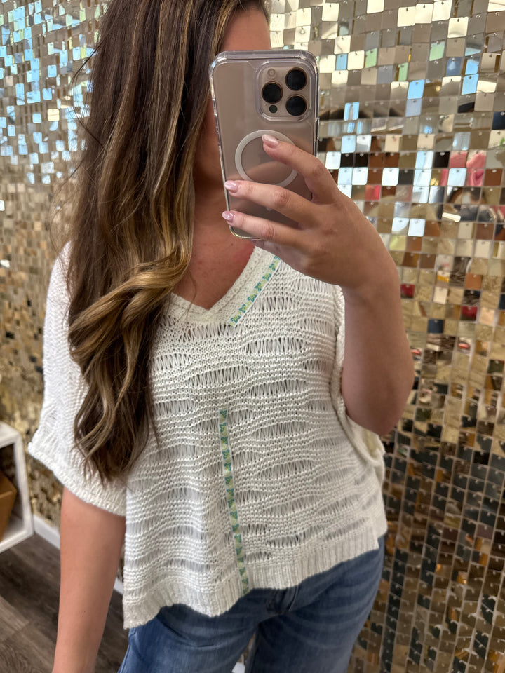 Sheer Knit Sweater Top by POL