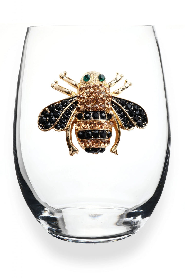Jeweled Queen Bee Stemless Wine Glass